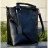 duża minimalistyczna czarna torba skórzana Chloe