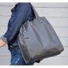 HULDA  torebka skórzana damska w rozmiarze XL - KOLOR grafitowy - szary i inne