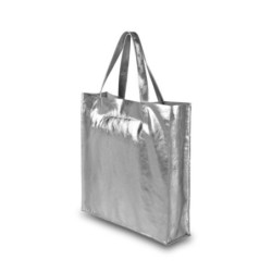 UMA - duża minimalistyczna torebka skórzana - KOLOR srebrny