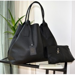 PETRA - duża minimalistyczna torba ze skóry naturalnej - KOLOR czarny i inne