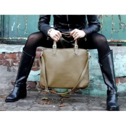 EMMA - duża damska torebka skórzana - na ramię - do ręki - minimalistyczna - KOLOR czarny i 30 innych