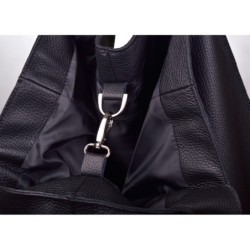 ZITA - duża torebka skórzana w miejskim stylu - kolor czarny