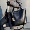 duża minimalistyczna czarna torba skórzana Chloe